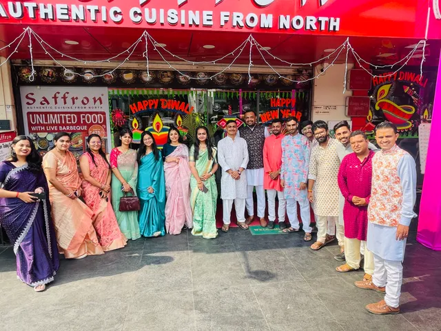The team celebrating Diwali together outside