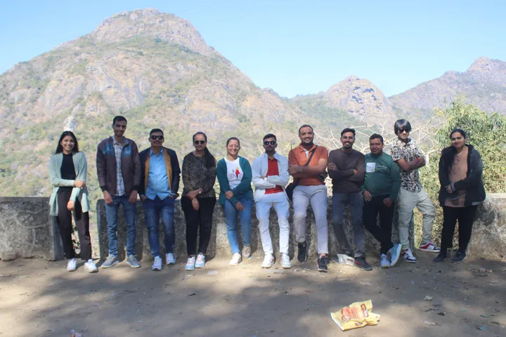 The team posing together during the office trip