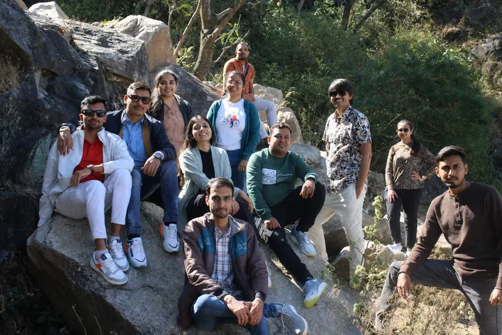 The team together during the yearly office trip