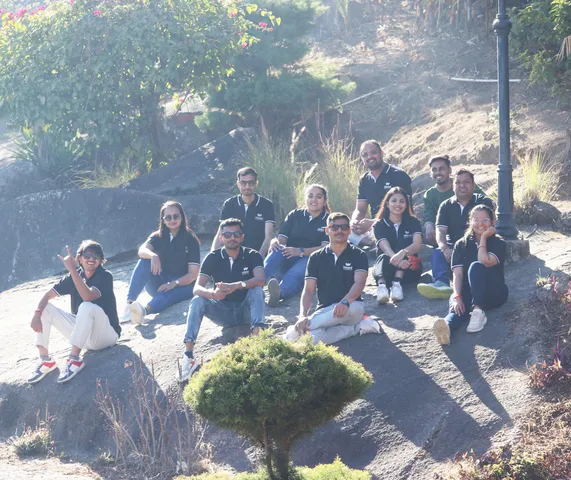 The team together during the yearly office trip