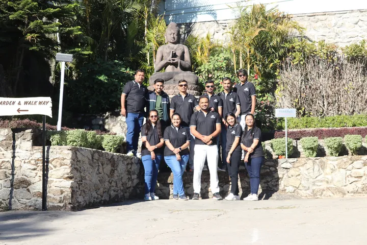 The team together during the yearly office trip