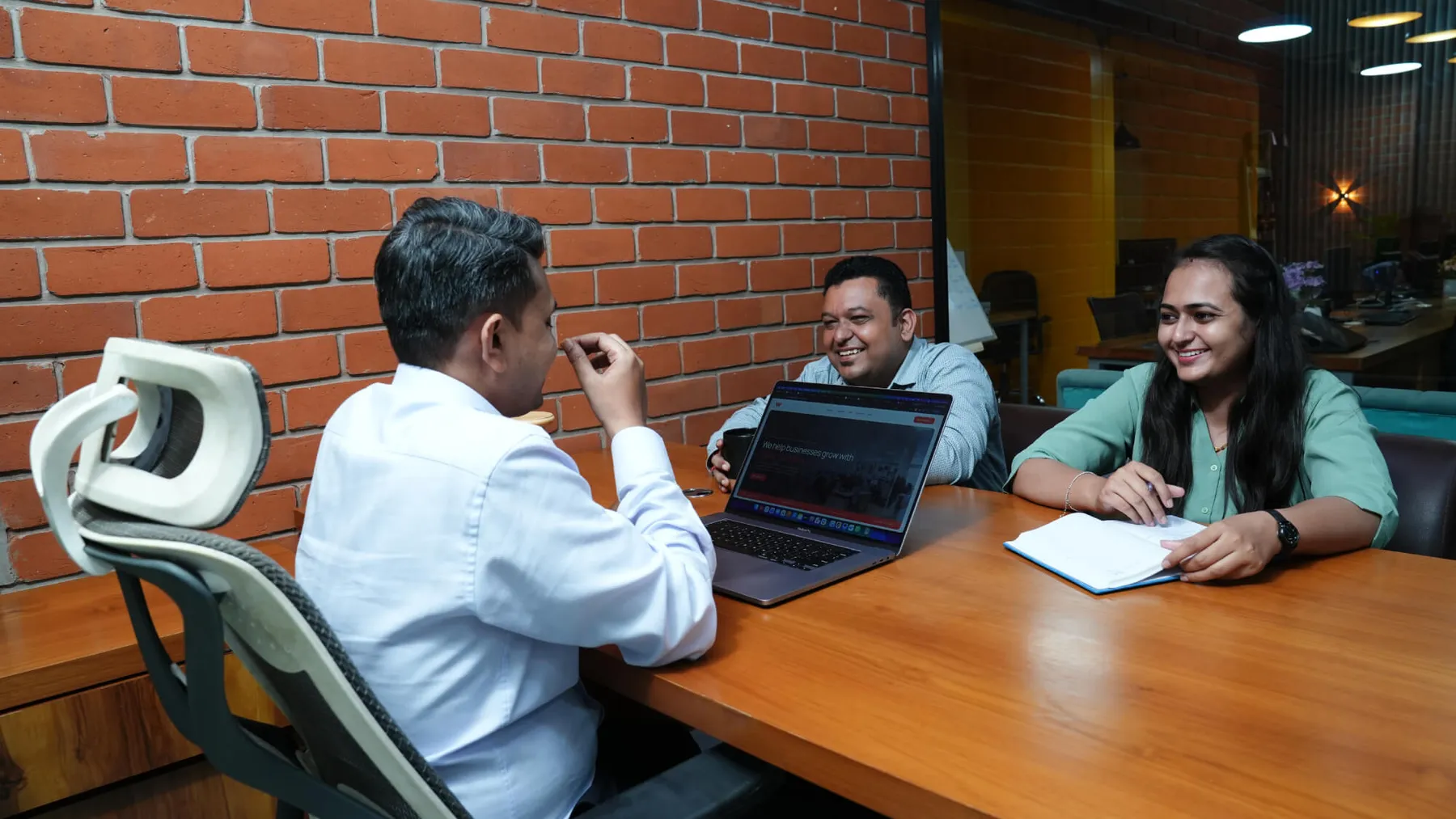 The team lead discussing a project